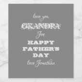 Happy Fathers Day Opa - Aangepaste naam Wijn Etiket (Enkel label)