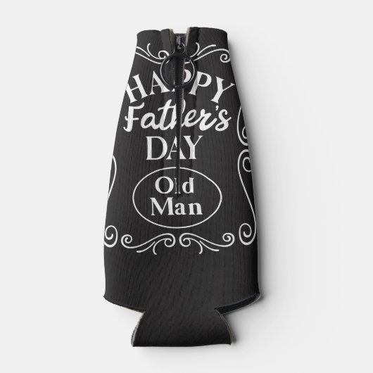 Happy Fathers Day Oud Man Flesjeskoeler (Achterkant)