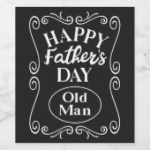 Happy Fathers Day Oud Man Wijn Etiket (Enkel label)
