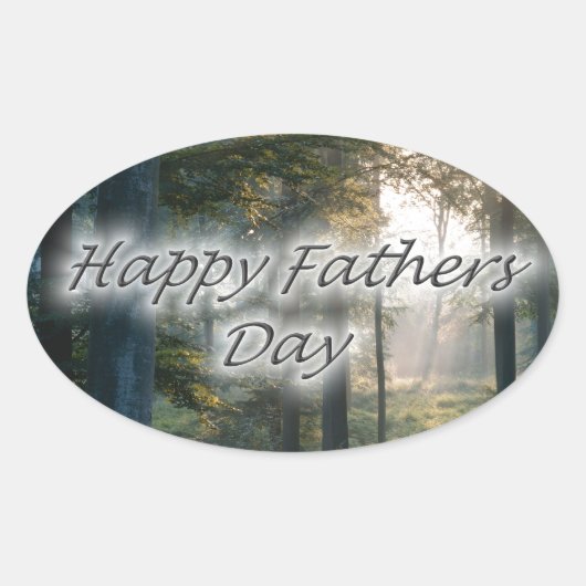 Happy Fathers Day Ovale Sticker (Voorkant)