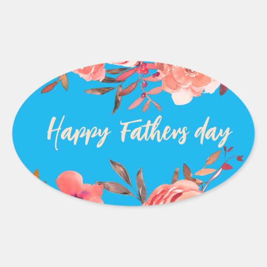 Happy Fathers Day Ovale Sticker (Voorkant)