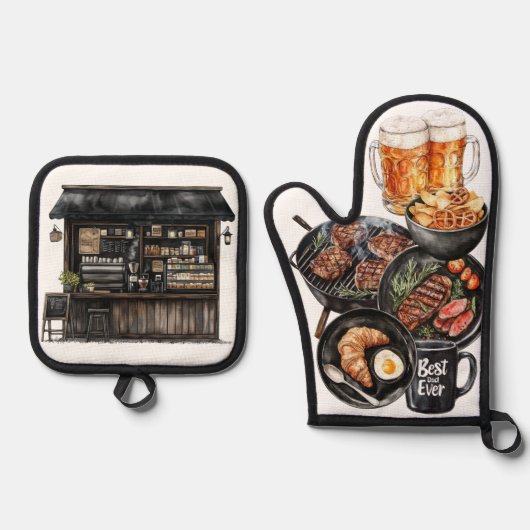 Happy Father's Day Ovenwant & Pannenlap Set (Voorkant)