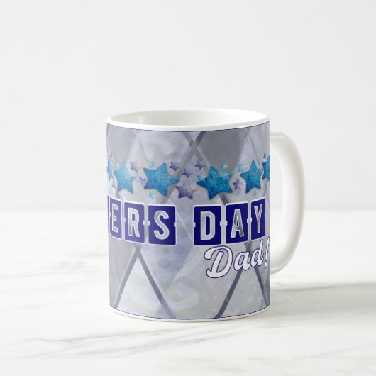 Happy Fathers Day Pap White Coffee Mok (Voorkant rechts)