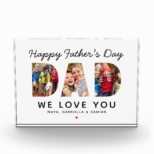 Happy Fathers Day Papa Custom Collage Fotoblokken (Voorkant)