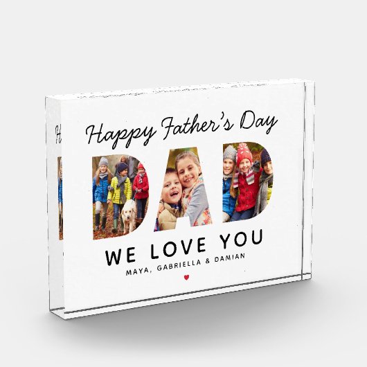 Happy Fathers Day Papa Custom Collage Fotoblokken (Links)
