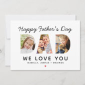Happy Fathers Day Papa Custom Photo Collage Kaart (Voorkant)