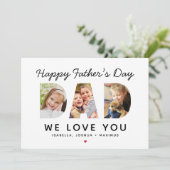 Happy Fathers Day Papa Custom Photo Collage Kaart (Staand voorkant)