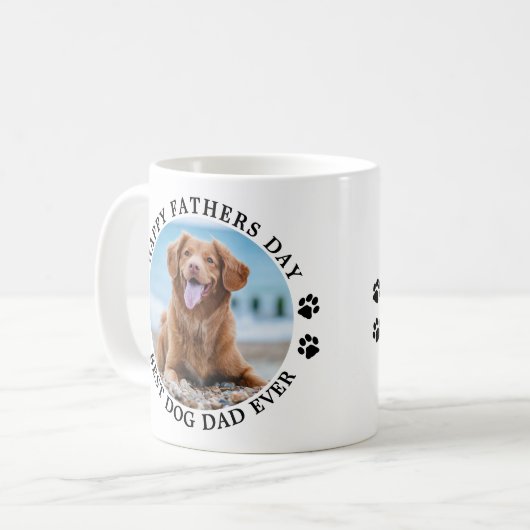 Happy Fathers Day Personalized Pet Photo Dog Dad Koffiemok (Voorkant links)