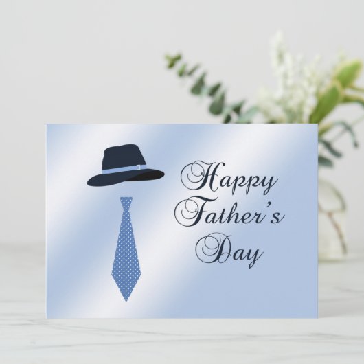 Happy Fathers Day Pet Blue Dot Stropdas Family Bru Kaart (Staand voorkant)