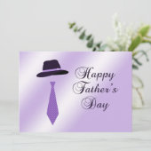 Happy Fathers Day Pet Paarse Dot Stropdas Family B Kaart (Staand voorkant)