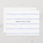 Happy Father's Day Quote Blue Stripes Card Briefkaart (Voorkant / Achterkant)