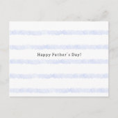 Happy Father's Day Quote Blue Stripes Card Briefkaart (Voorkant)