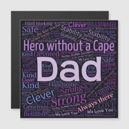 Happy Fathers Day Quote Paarse Text Magnet