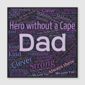 Happy Fathers Day Quote Paarse Text Magnet (Voorkant)