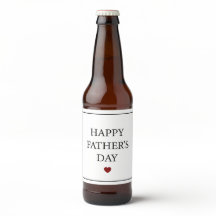 Happy Fathers Day Red Heart Modern Minimalistisch