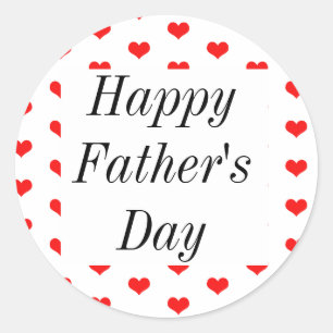 Happy Fathers Day Rode Hart Patronen Custom Schatt Ronde Sticker