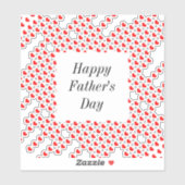 Happy Fathers Day Rode Hart Patronen Custom Schatt Sticker (Vel)