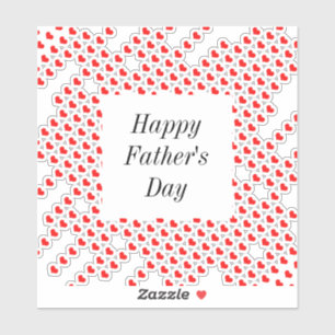 Happy Fathers Day Rode Hart Patronen Custom Schatt Sticker