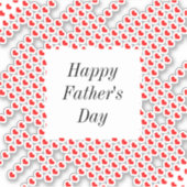 Happy Fathers Day Rode Hart Patronen Custom Schatt Sticker (Voorkant)