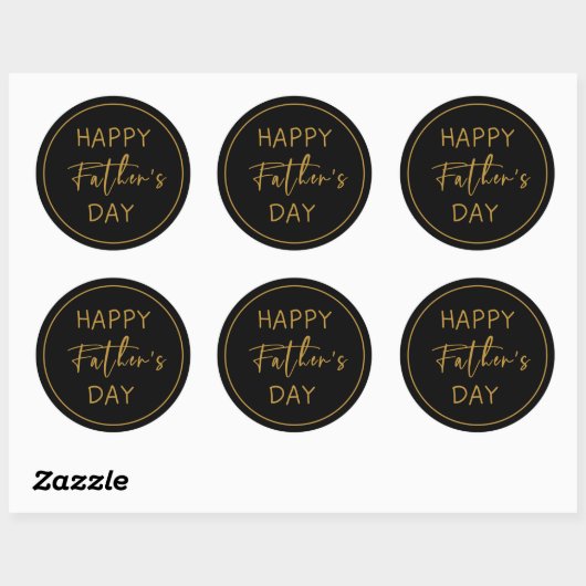 Happy Fathers Day Ronde Sticker (Vel)