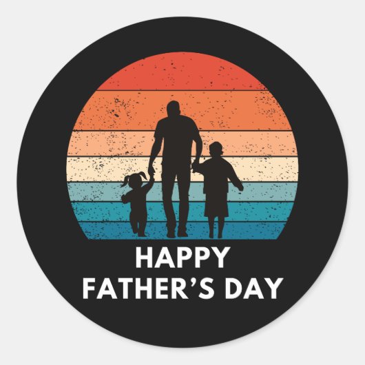 Happy Fathers day Ronde Sticker (Voorkant)