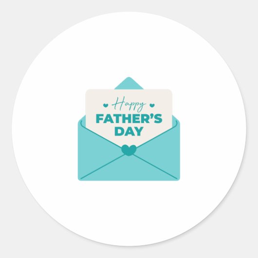 Happy Father's Day Ronde Sticker (Voorkant)