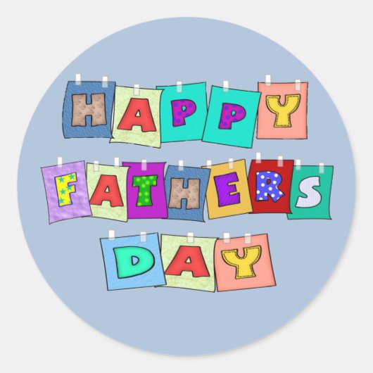 Happy Fathers Day Ronde Sticker (Voorkant)