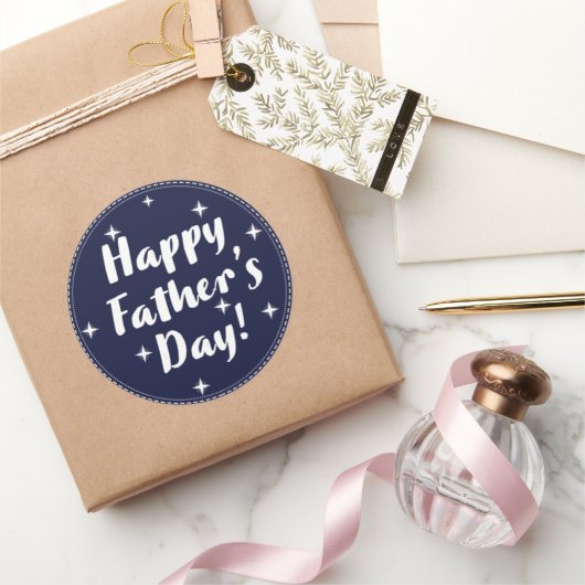 Happy Fathers Day Ronde Sticker (Geschenken)