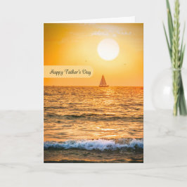 Happy Fathers Day Sailboat Sunset Foto Feestdagen Kaart