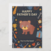 Happy Fathers Day Schattige Beer Daddy Kaarten (Voorkant)