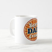 Happy Father's Day Shirt - Retro Badge Koffiemok (Voorkant links)