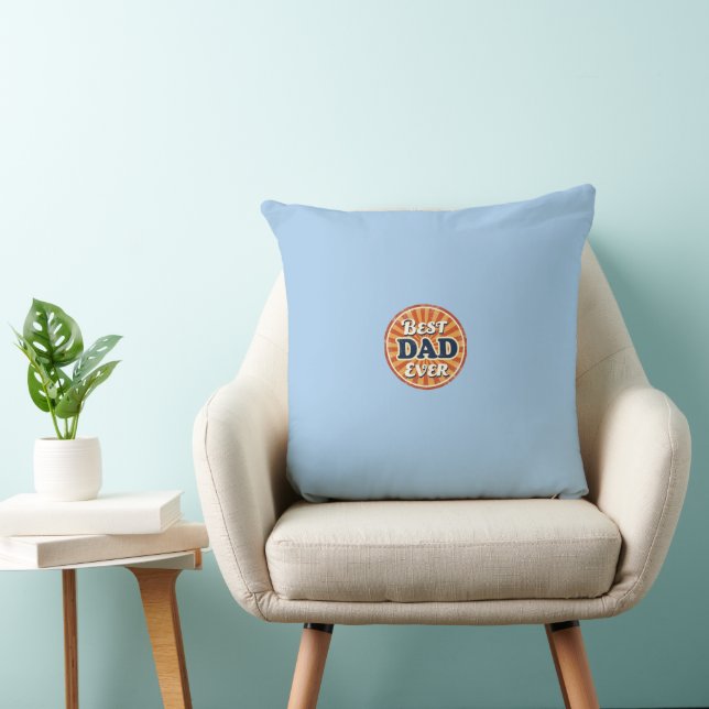 Happy Father's Day Shirt - Retro Badge Kussen (Stoel)