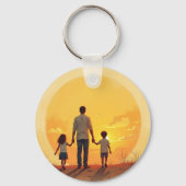 Happy Father's Day Shirt - Retro Badge Sleutelhanger (Achterkant)