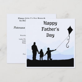 Happy Fathers Day Silhouette Family Reunion Brunch Kaart