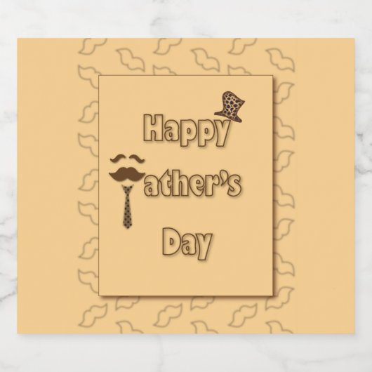 Happy Fathers Day Sparkling Wijnetiket (Enkel label)