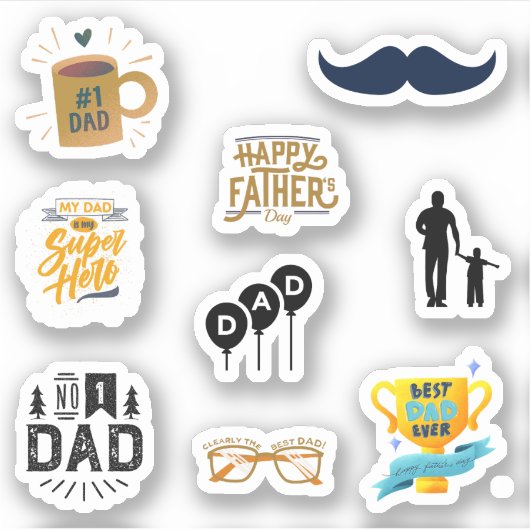 Happy Fathers Day Stickers (Voorkant)