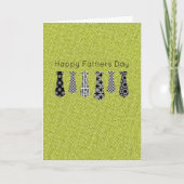 HAPPY FATHERS DAY Stropdas Green Denim Fun Kaart (Voorkant)