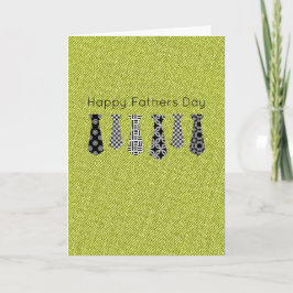 HAPPY FATHERS DAY Stropdas Green Denim Fun Kaart