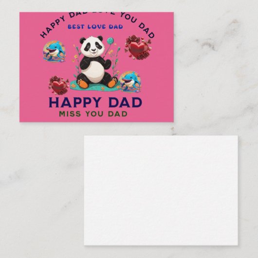 Happy Father's Day T-Shirt logo Custom Dad T-Shir Notitiekaartje (Voorkant / Achterkant)