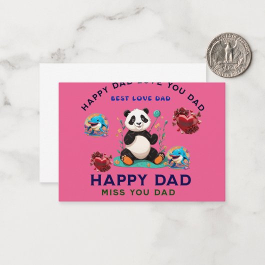 Happy Father's Day T-Shirt logo Custom Dad T-Shir Notitiekaartje (Voorkant / Achterkant in situ)