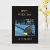 Happy Father's Day Tennis Sport Champion  Kaart (Gele Bloem)