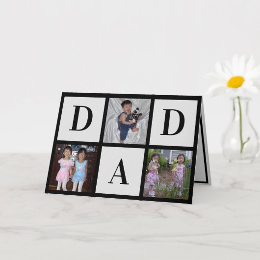 Happy Fathers Day Three Photo Collage Kaart (Kleine Plant)