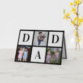 Happy Fathers Day Three Photo Collage Kaart (Gele Bloem)