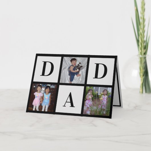 Happy Fathers Day Three Photo Collage Kaart (Voorkant)