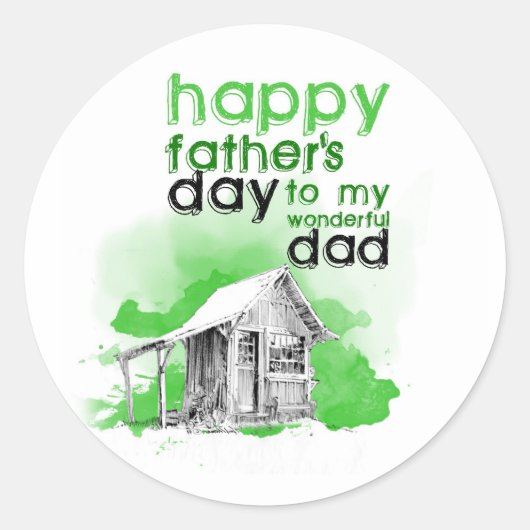 Happy father's day to my wonderful dad ronde sticker (Voorkant)