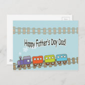 Happy Fathers Day Train Briefkaart (Voorkant / Achterkant)