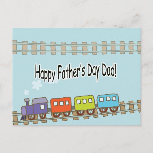 Happy Fathers Day Train Briefkaart (Voorkant)