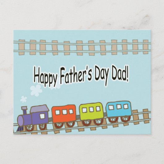 Happy Fathers Day Train Briefkaart (Voorkant)