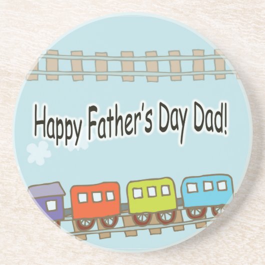 Happy Fathers Day Train Zandsteen Onderzetter (Voorkant)