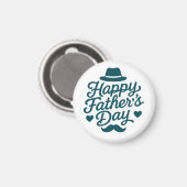 Happy Father's Day Typography - snor Magneet (Voorkant / Achterkant)